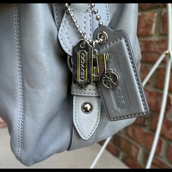 Coach Maggie Gray Leather Hobo Shoulder Bag Handbag Large Dustbag - Picture 10 of 12